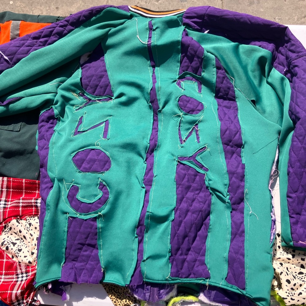 Long Sleeve Teal and Purple Tee